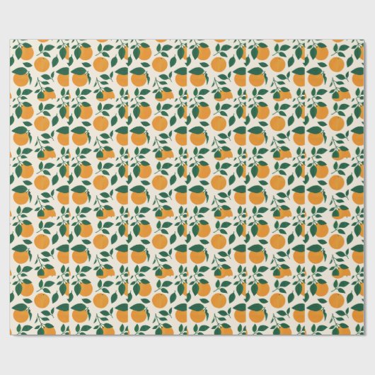 Orange Fruit Pattern Illustration Geschenkpapier (Flach)