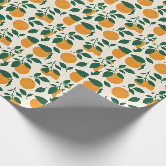 Orange Fruit Pattern Illustration Geschenkpapier (Ecke)
