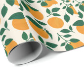 Orange Fruit Pattern Illustration Geschenkpapier (Rolleneckpunkt)