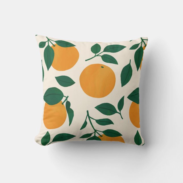 Orange Fruit Pattern Illustration Kissen (Vorderseite)