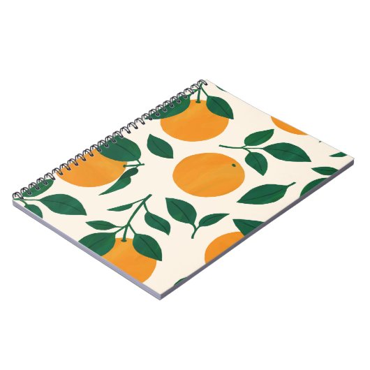 Orange Fruit Pattern Illustration Notizblock (Linke Seite)