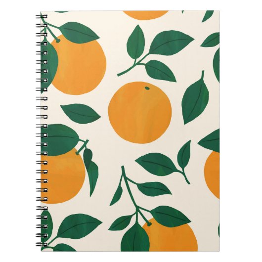 Orange Fruit Pattern Illustration Notizblock (Vorderseite)