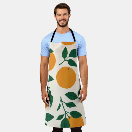 Orange Fruit Pattern Illustration Schürze (Getragen)
