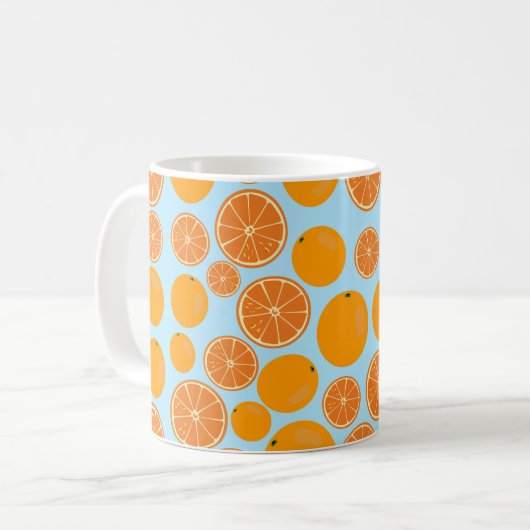 Orange Fruit Pattern Kaffeetasse (Vorderseite Links)