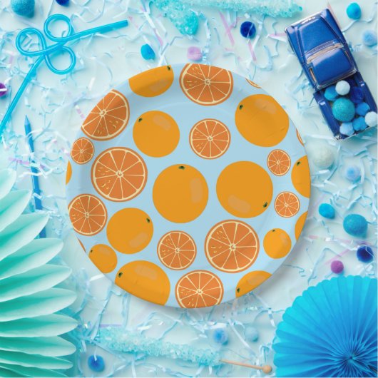 Orange Fruit Pattern Pappteller (Party)