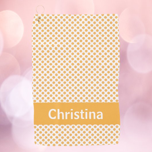 Orange Fruit Pattern personalisieren Golfhandtuch