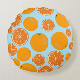 Orange Fruit Pattern Rundes Kissen