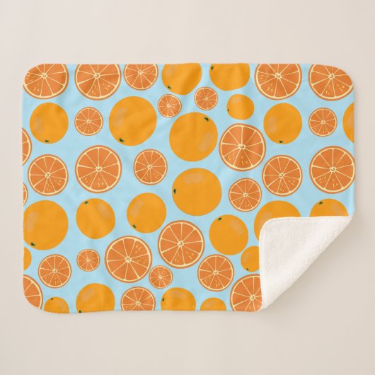 Orange Fruit Pattern Sherpadecke (Vorderseite (Horizontal))