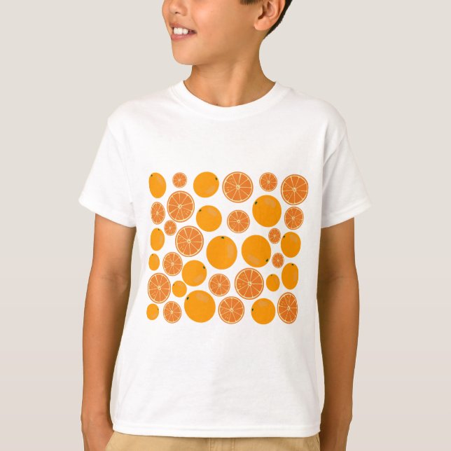 Orange Fruit Pattern T-Shirt (Vorderseite)