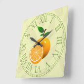Orange Fruit Quadratische Wanduhr (Winkel)
