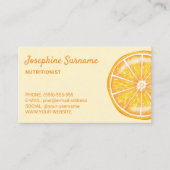 Orange Fruit Slice Nutritionist Diätetiker Gelb Visitenkarte (Vorderseite)