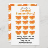 Orange Fruit Slice Tropical Summer Party Einladung (Vorne/Hinten)