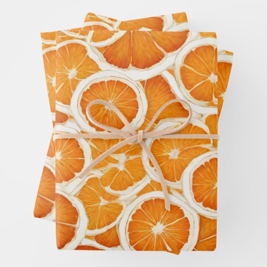 Orange Fruit Slices Geschenkpapier Set (Beispiel)
