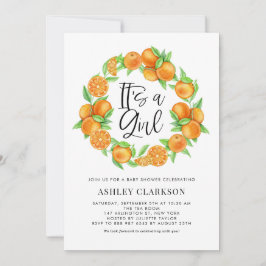 Orange Fruit Wreath Summer Es ist eine Girl Baby D Einladung