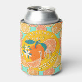 Orange Fruity Birthday Blue Dosenkühler (Kanne Vorderseite)