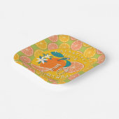 Orange Fruity Birthday Paper Plate Pappteller (Gewinkelt)