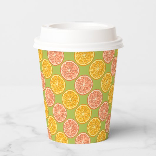 Orange Fruity Birthday Pappbecher (Rückseite)