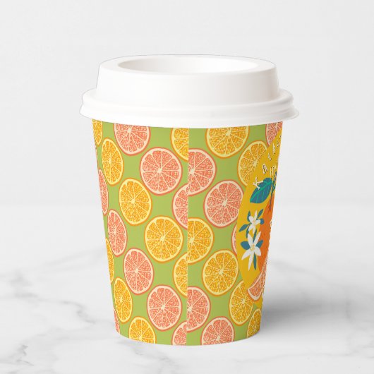 Orange Fruity Birthday Pappbecher (Rechts)