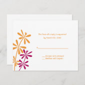 Orange & Fuchsia Antwortkarten RSVP Karte (Vorne/Hinten)