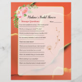 Orange Fun Brautparty Eisbrecher 💕 5-Word-Spiel (Rückseite)