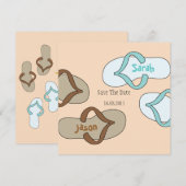 Orange Fun Dreh Flop Wedding Speichern Sie das Dat Save The Date (Vorne/Hinten)