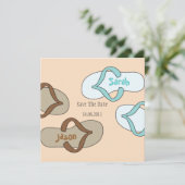 Orange Fun Dreh Flop Wedding Speichern Sie das Dat Save The Date (Stehend Vorderseite)