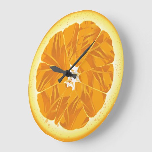 Orange Fun Große Wanduhr (Winkel)
