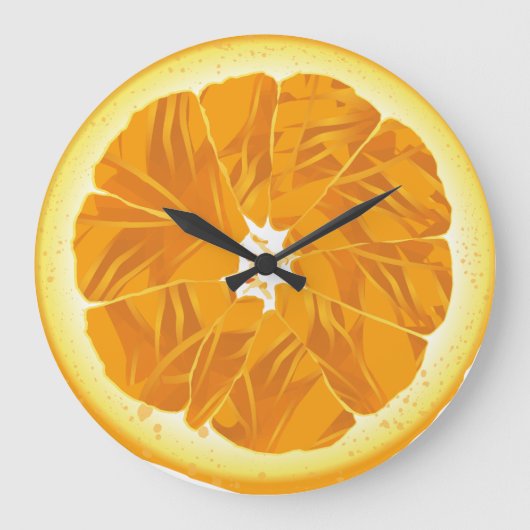 Orange Fun Große Wanduhr (Vorderseite)
