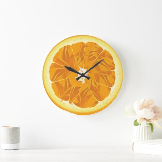 Orange Fun Große Wanduhr (Zuhause)