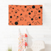 Orange, fun, trendy, geometric Memphis graphic Banner (Insitu)