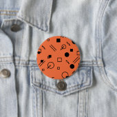 Orange, fun, trendy, geometric Memphis graphic Button (Beispiel)