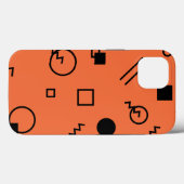Orange, fun, trendy, geometric Memphis graphic Case-Mate iPhone Hülle (Rückseite (Horizontal))