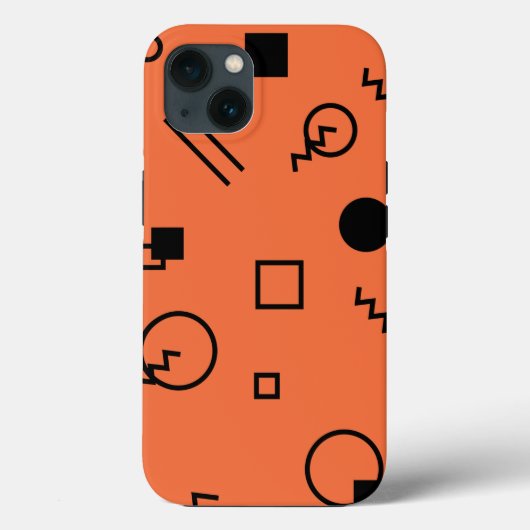 Orange, fun, trendy, geometric Memphis graphic Case-Mate iPhone Hülle (Rückseite)