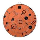 Orange, fun, trendy, geometric Memphis graphic Dartscheibe (vorne)