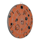 Orange, fun, trendy, geometric Memphis graphic Dartscheibe (Vorderseite Links)