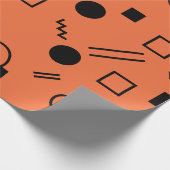 Orange, fun, trendy, geometric Memphis graphic Geschenkpapier (Ecke)