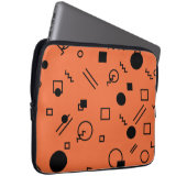 Orange, fun, trendy, geometric Memphis graphic Laptopschutzhülle (Vorne Rechts)