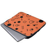 Orange, fun, trendy, geometric Memphis graphic Laptopschutzhülle (Vorne Knopf)