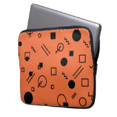 Orange, fun, trendy, geometric Memphis graphic Laptopschutzhülle (Vorderseite Links)
