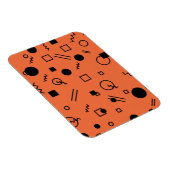 Orange, fun, trendy, geometric Memphis graphic Magnet (Rechte Seite)