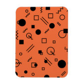 Orange, fun, trendy, geometric Memphis graphic Magnet (Vertikal)