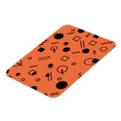 Orange, fun, trendy, geometric Memphis graphic Magnet (Linke Seite)