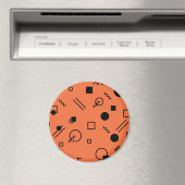 Orange, fun, trendy, geometric Memphis graphic Magnet (In Situ (Geschirrspüler))
