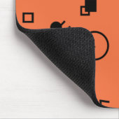 Orange, fun, trendy, geometric Memphis graphic Mousepad (Ecke)