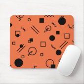Orange, fun, trendy, geometric Memphis graphic Mousepad (Mit Mouse)