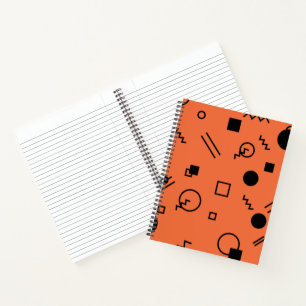 Orange, fun, trendy, geometric Memphis graphic Notizblock
