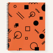 Orange, fun, trendy, geometric Memphis graphic Notizblock (Vorderseite)