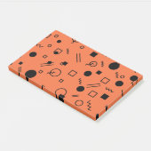 Orange, fun, trendy, geometric Memphis graphic Post-it Klebezettel (angewinkelt)