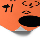 Orange, fun, trendy, geometric Memphis graphic Poster (Ecke)