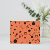 Orange, fun, trendy, geometric Memphis graphic Postkarte (Stehend Vorderseite)